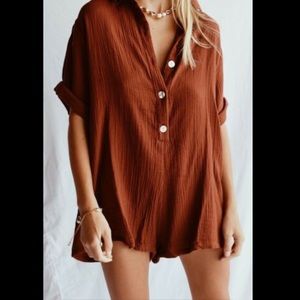 Maurie + Eve romper/ jumpsuit terracotta